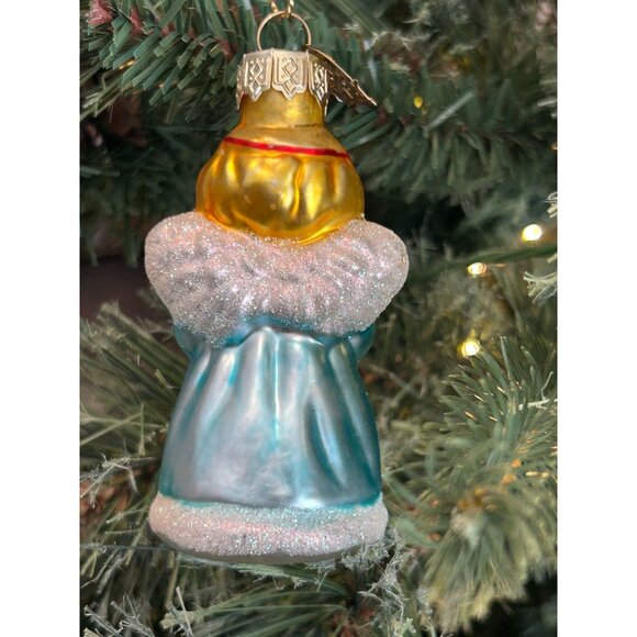 Vintage Thomas Pacconi Hand Blown Glass Angel Christmas Ornament With Glitter Ac - Picture 3 of 6